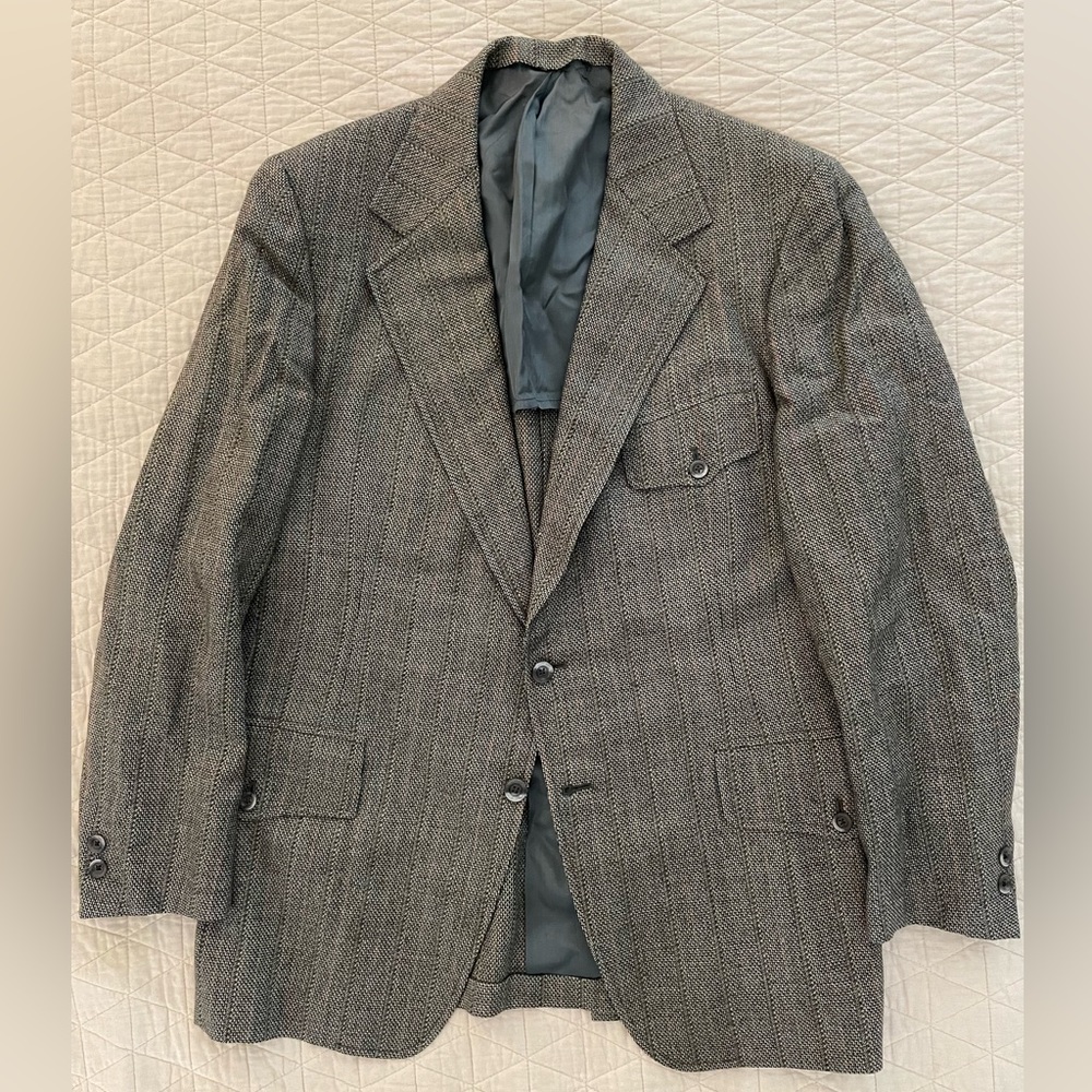 Hart Schaffner & Marx Made in USA Vintage Flap Pocket Wool Tweed Jacket 42 R